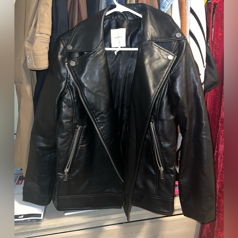 Avec Les Filles Black faux Leather Jacket